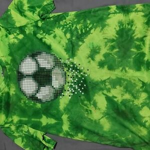 Soccer tshirt Green tye dye